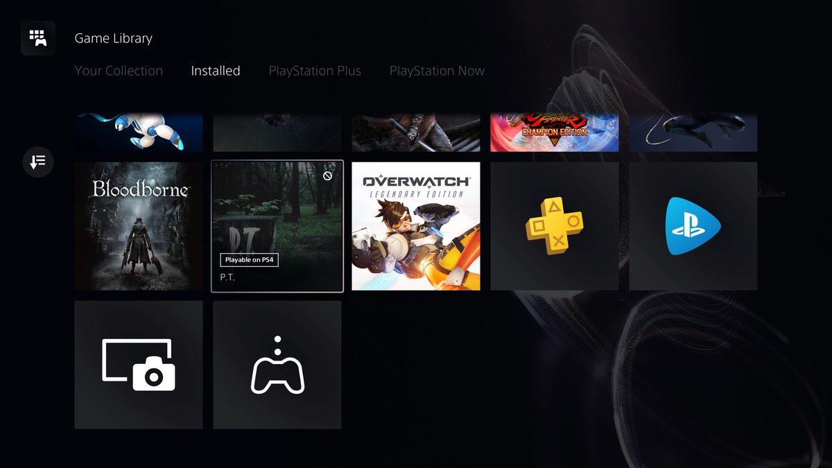 A screenshot of the game library section on the PS5 shows an installed copy of the PD