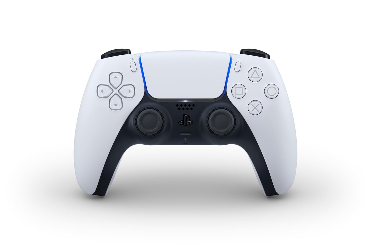 The PS5 DualSense controller features a removable faceplate