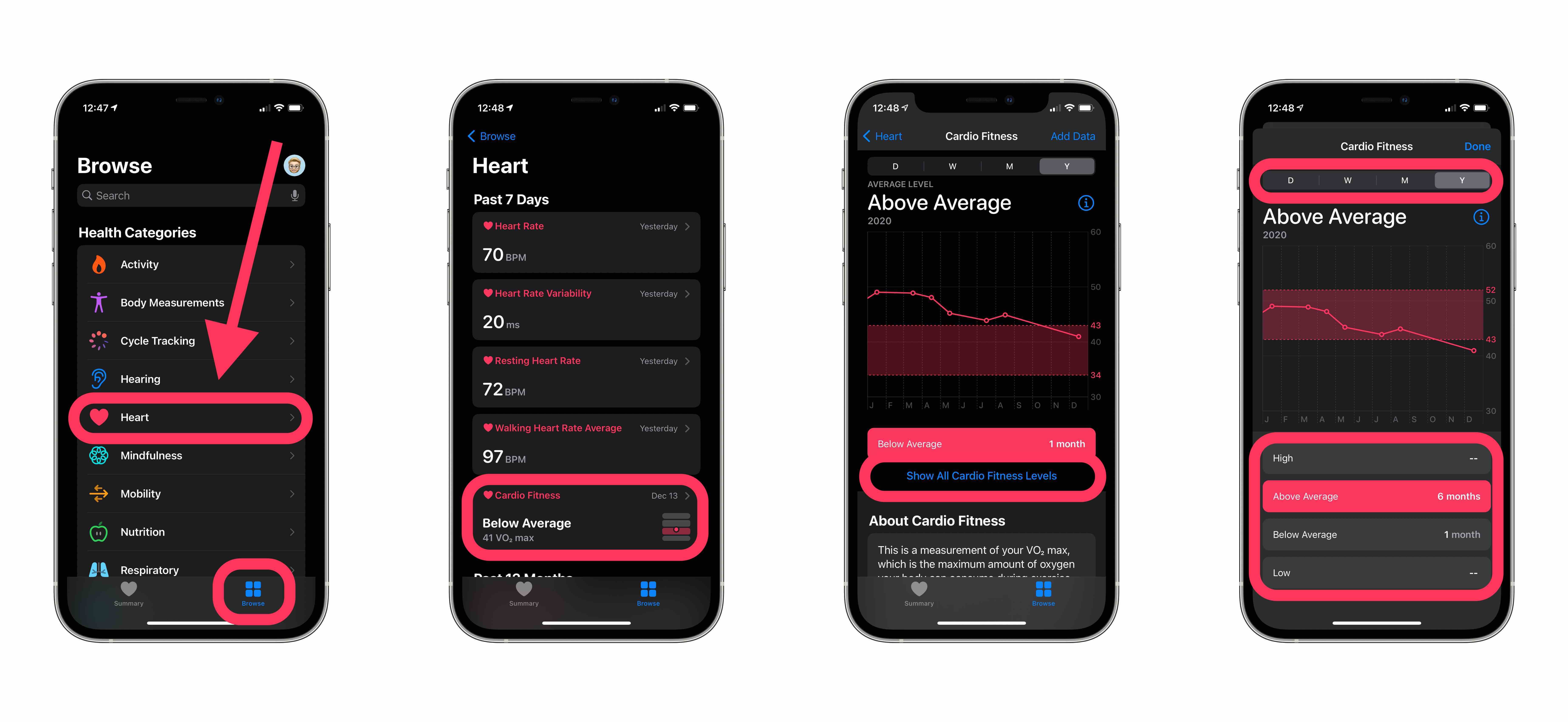 Apple Watch Rehearsal on How to Use Cardio Fitness on iPhone