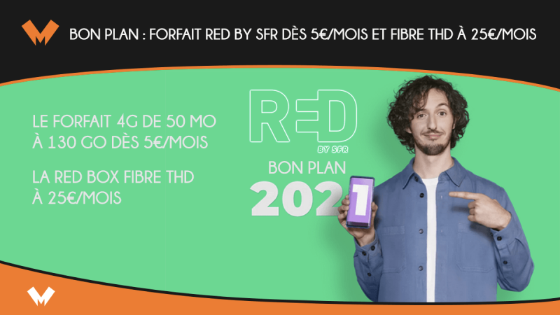 RED by SFR package of 5 € per month and THD fiber at € 25 per month