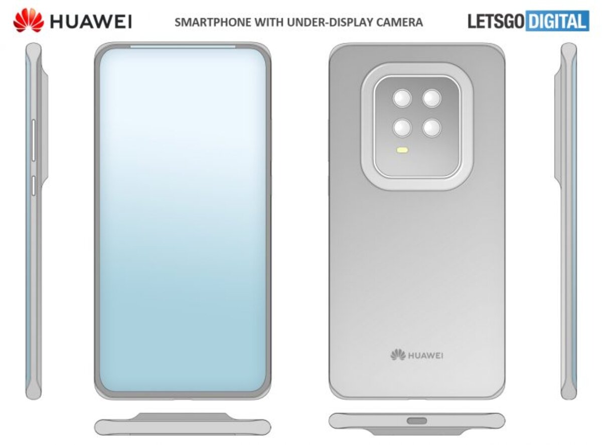 Huawei mobile with two screens and a camera under the board