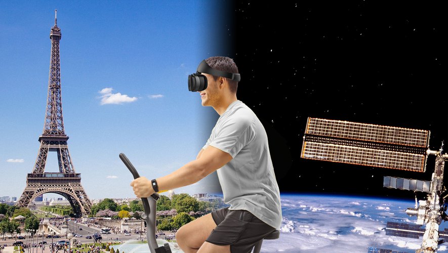 A virtual reality headset will help Thomas Pisquet to practice sports in space