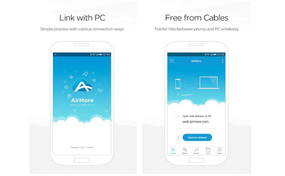 AirMore transfer files from Android to PC without cables