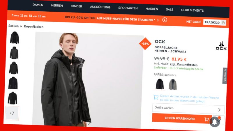 Sportscheck: discounts the outerwear for sale again