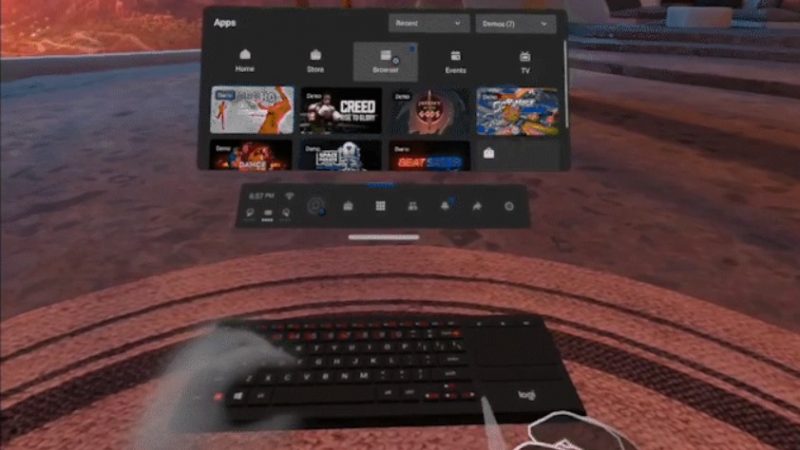 Desktop and keyboard similar to Oculus Quest