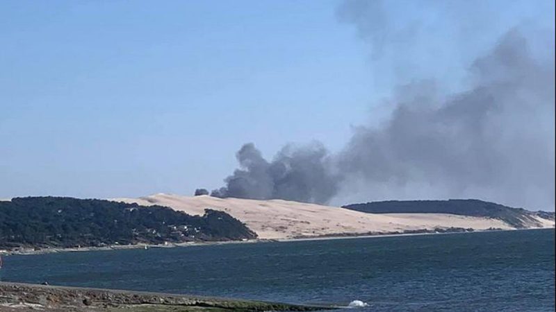 A fire destroyed several mobile homes at the Dune du Pilat camping site