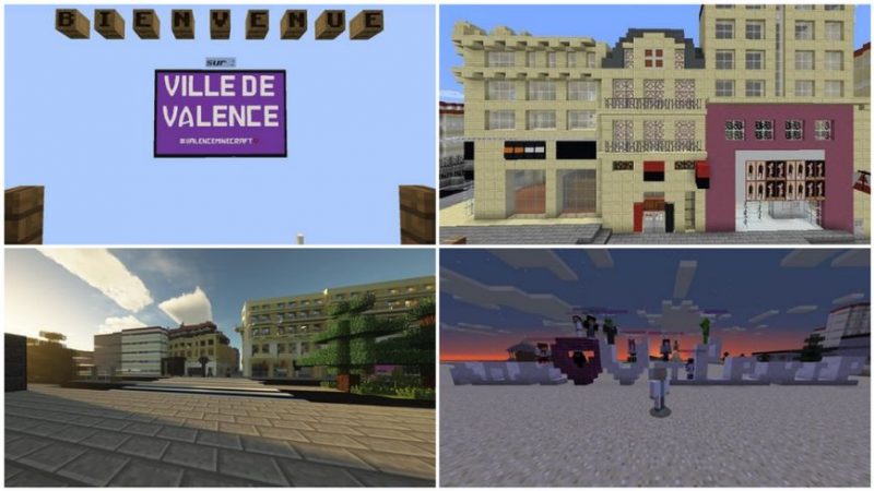 Three high school students reproduce the city symmetrically in the Minecraft video game
