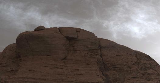 View of clouds on Mars