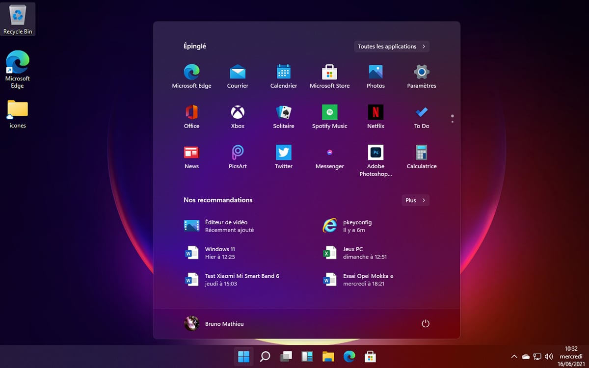 Desktop Start Menu in Windows 11