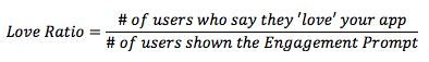 Estimated love ratio to customer satisfaction