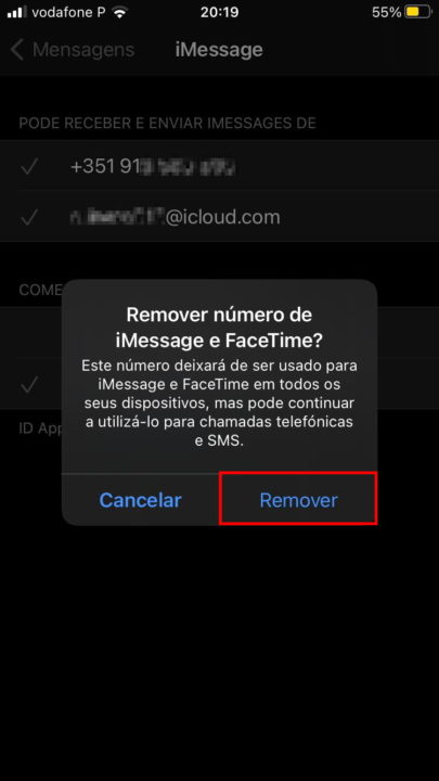 Remove iMessage Number and Facetime