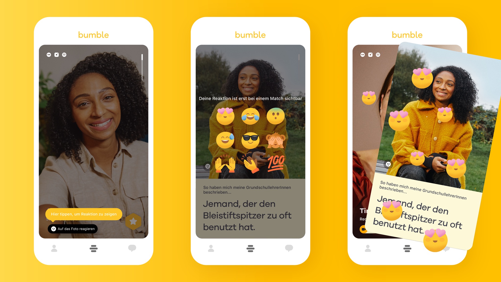 Bumble: This is where women take the first step - also with emojis