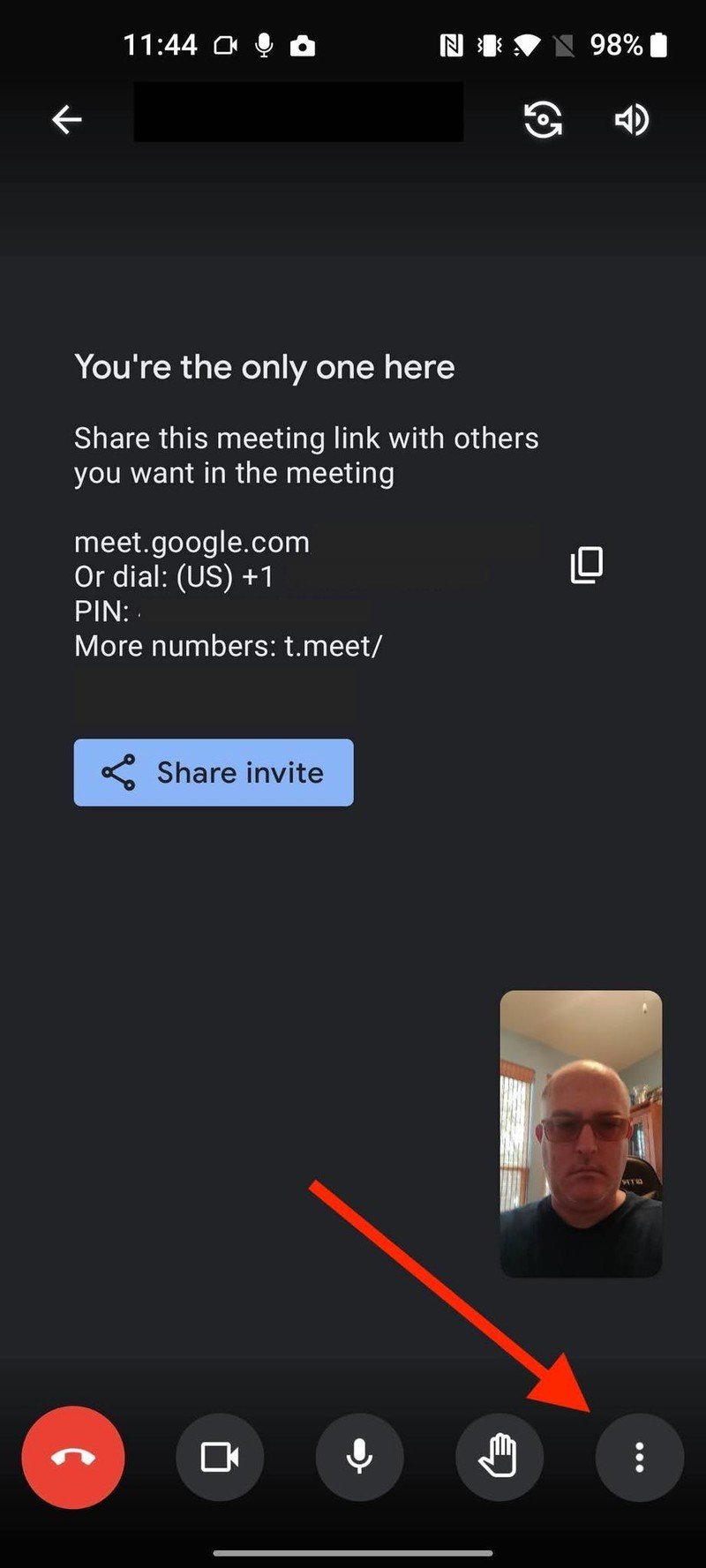 How to share the screen of Google Meet Mobile 1