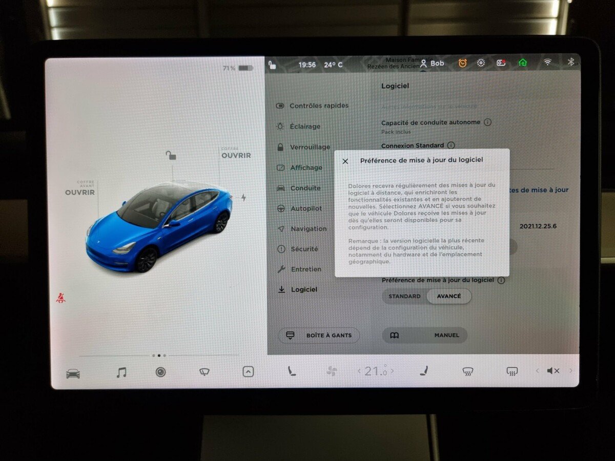 Update preferences on Tesla