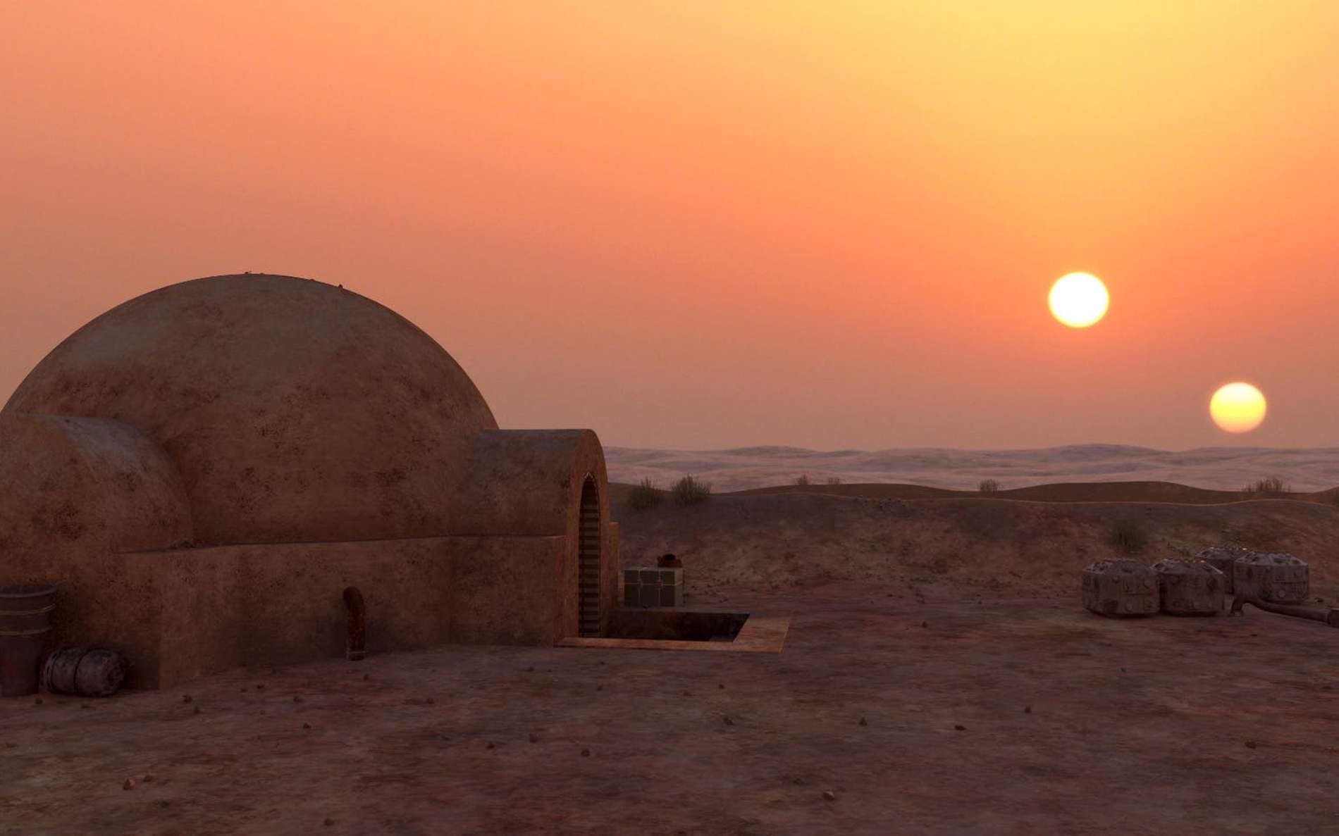 Star Wars Tatooine formation simulated on PC