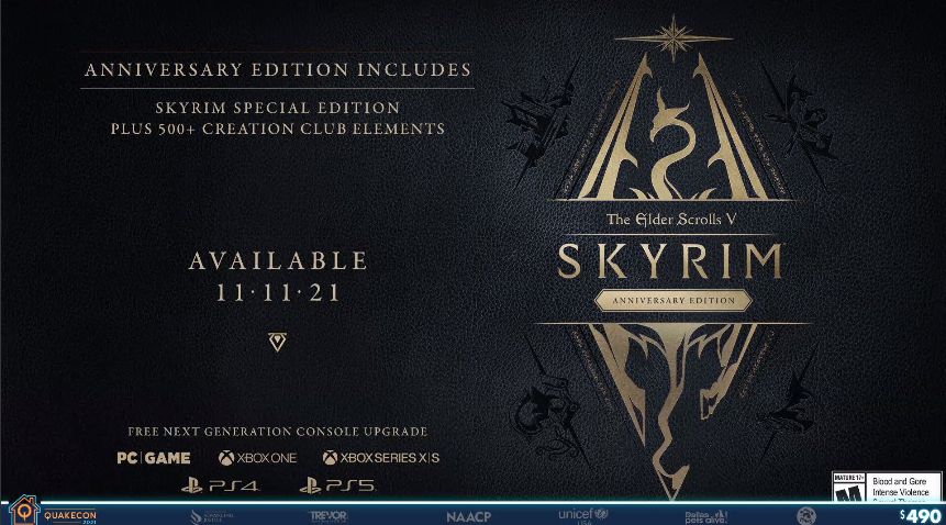 The Anniversary Edition of The Elder Scrolls V Skyrim has been officially announced by Bethesda