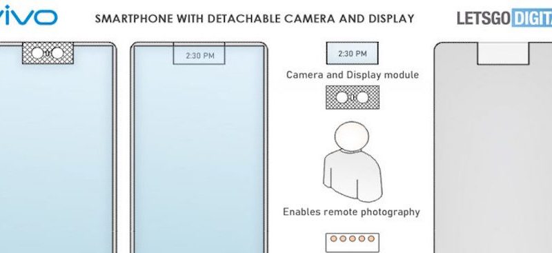 A smartphone with a camera that you can detach to take a selfie