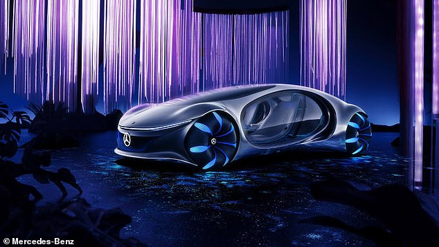 Mercedes has unveiled a laptop interface for a self-driving car inspired by the Avatar.