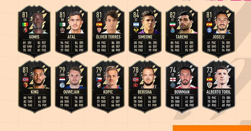 The second half of TOTW 6 cards.