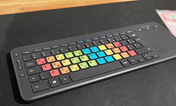 One of many keyboard sets designed by Ryann to make life easier for dyslexic