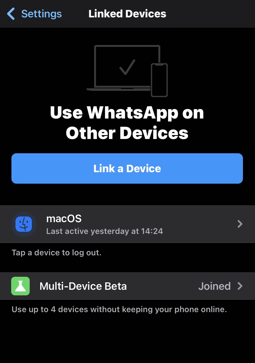 whatsapp mobile link device