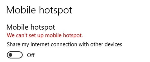 How to disable Mobile Hotspot in Windows using Registry Editor