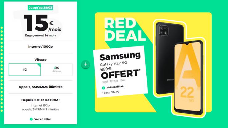 The SFR mobile plan with Samsung Galaxy was included during the RED deal