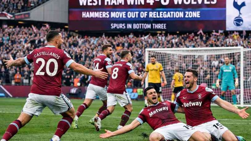 West Ham Hammer Wolves to Boost Survival Hopes and Drag Spurs Into Bottom Three